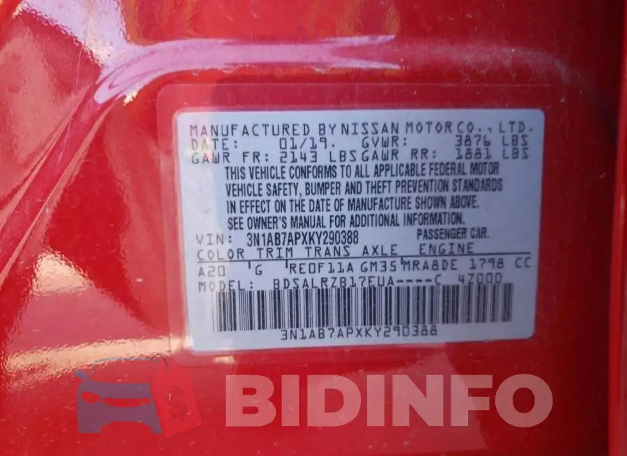 3N1AB7APXKY290388 Photo# 13