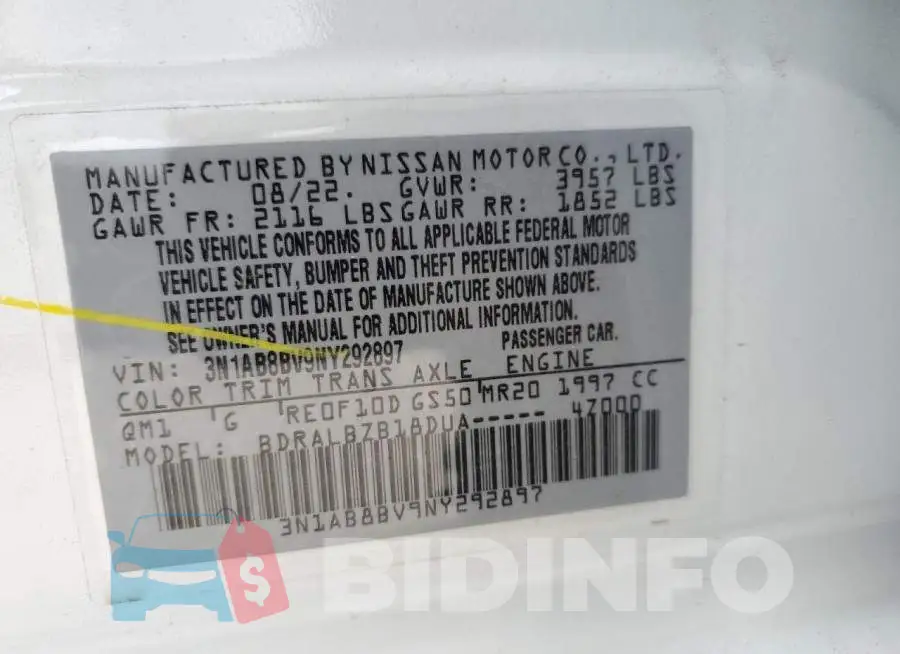 3N1AB8BV9NY292897 Photo# 12