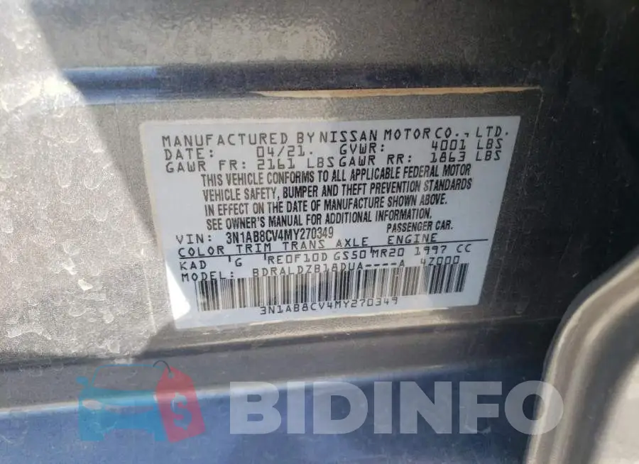 3N1AB8CV4MY270349 Photo# 12
