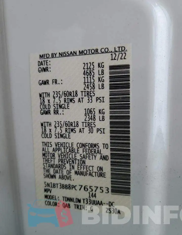 5N1BT3BB8PC765753 Photo# 13