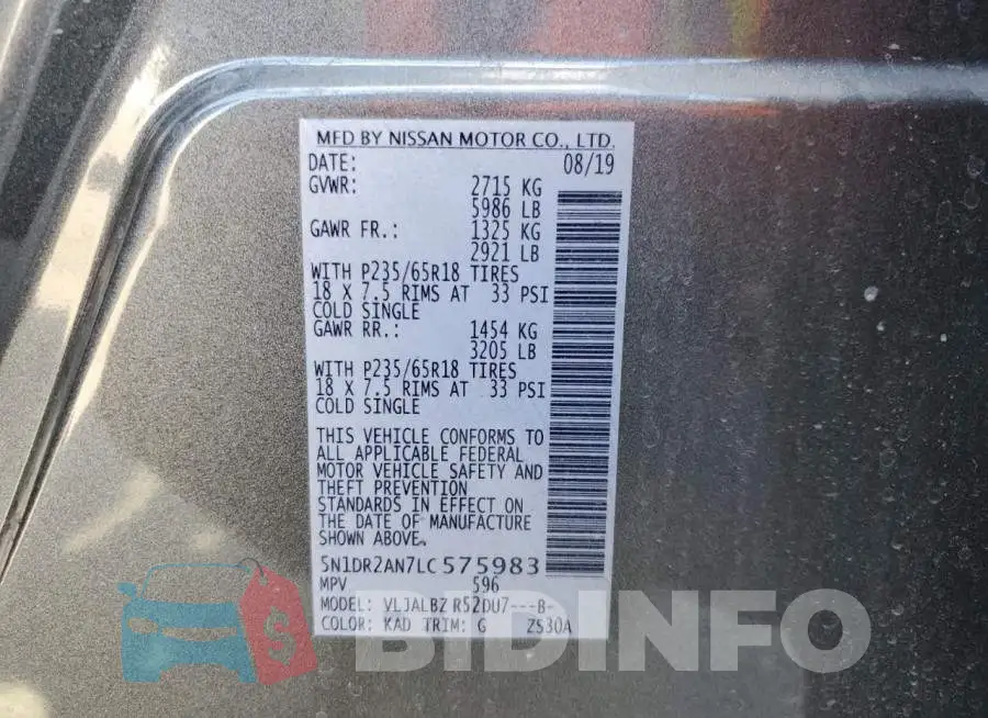 5N1DR2AN7LC575983 Photo# 13
