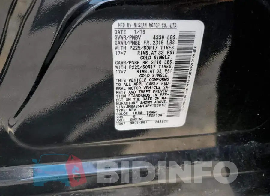 JN8AS5MT3FW153613 Photo# 10