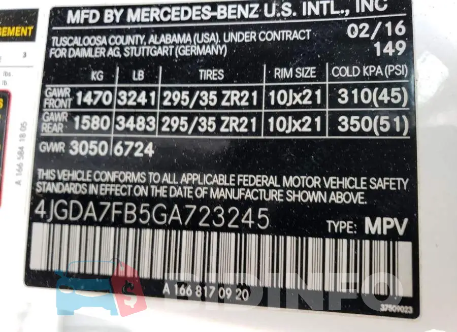 4JGDA7FB5GA723245 Photo# 14