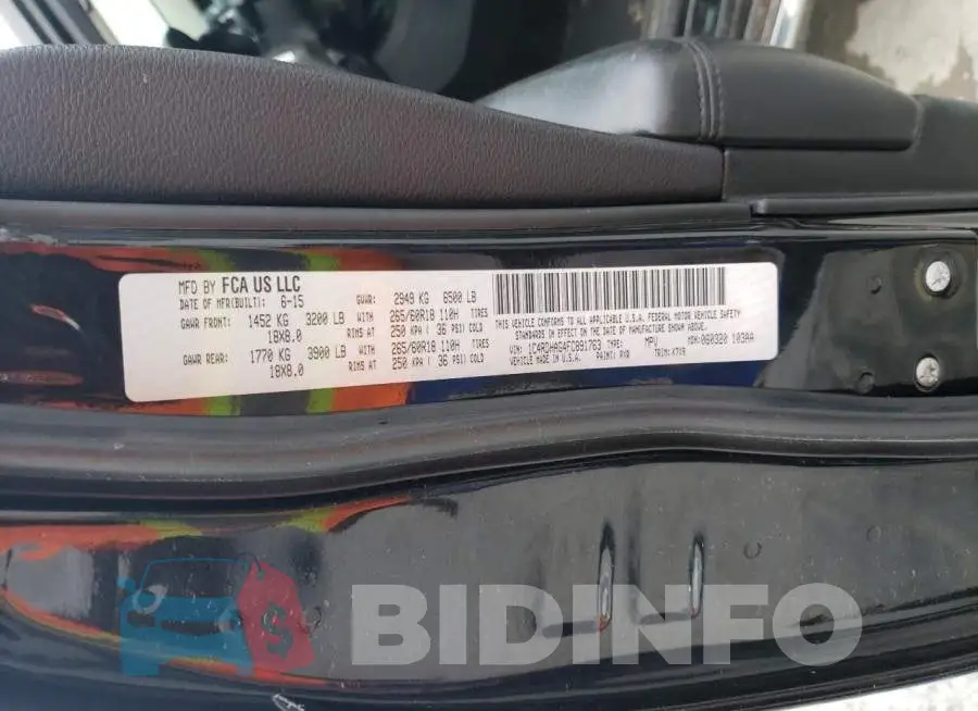1C4RDHAG4FC891763 Photo# 13