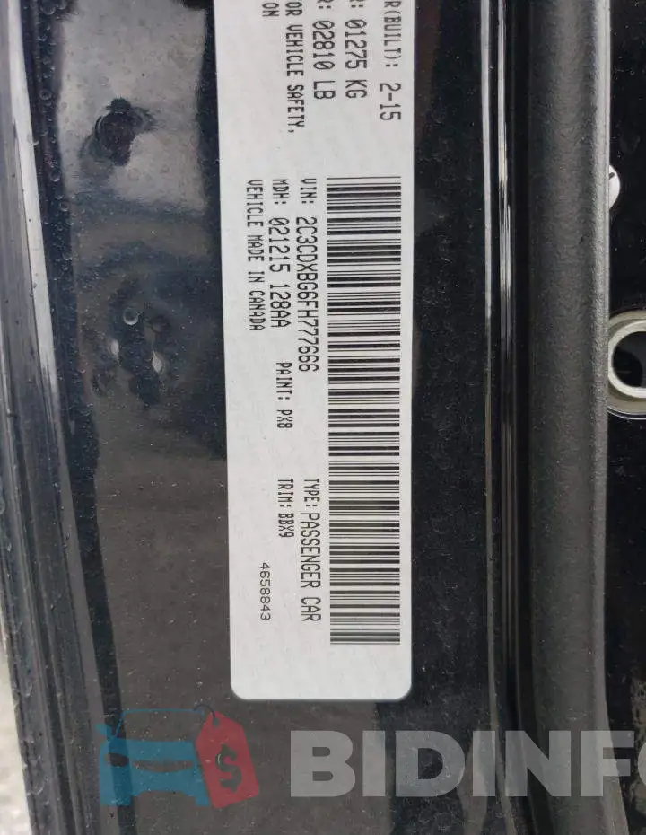 2C3CDXBG6FH777666 Photo# 12