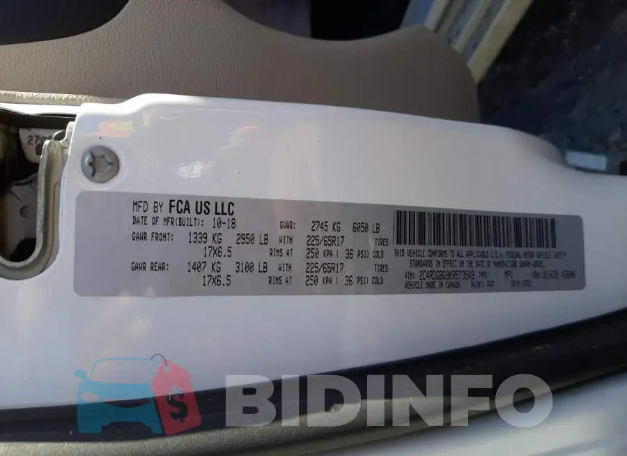 2C4RDGBG9KR573549 Photo# 10