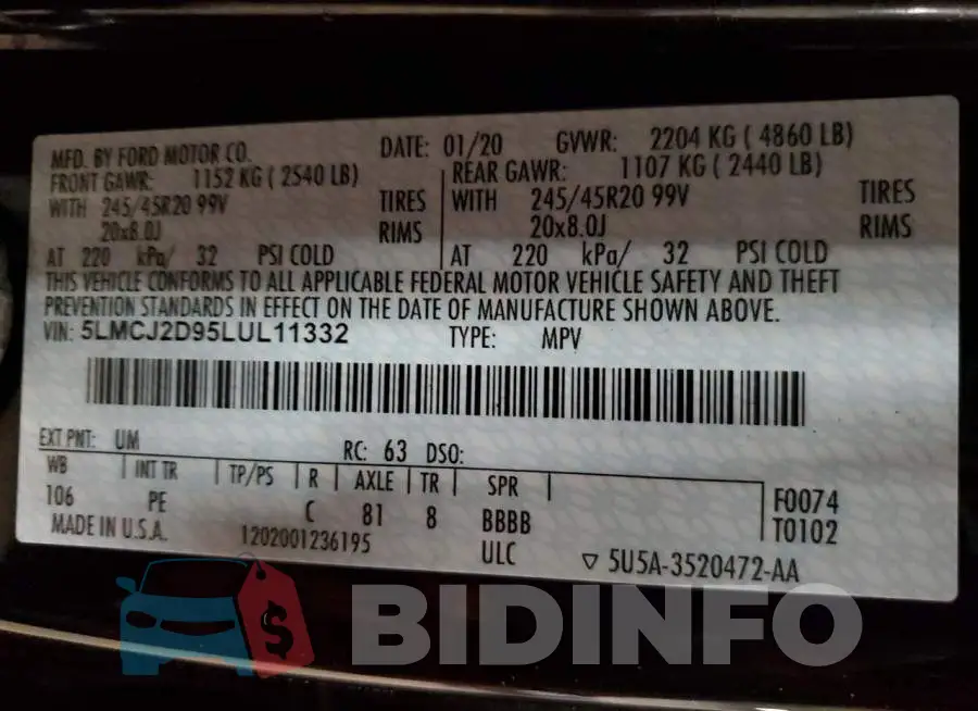 5LMCJ2D95LUL11332 Photo# 13