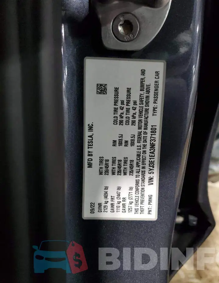 5YJ3E1EA3NF371801 Photo# 12