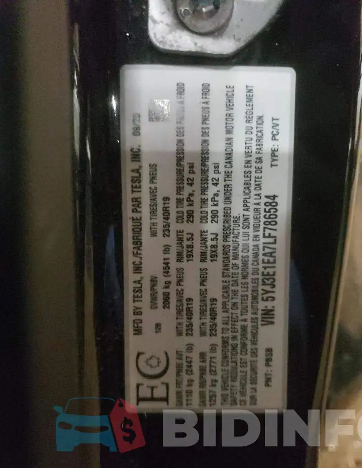 5YJ3E1EA7LF786584 Photo# 13