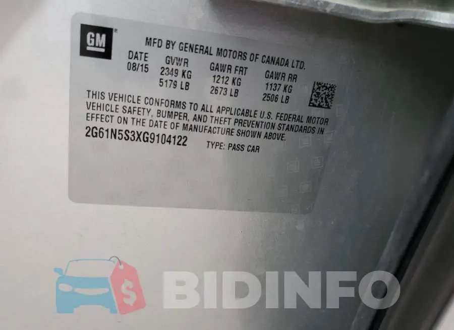 2G61N5S3XG9104122 Photo# 10