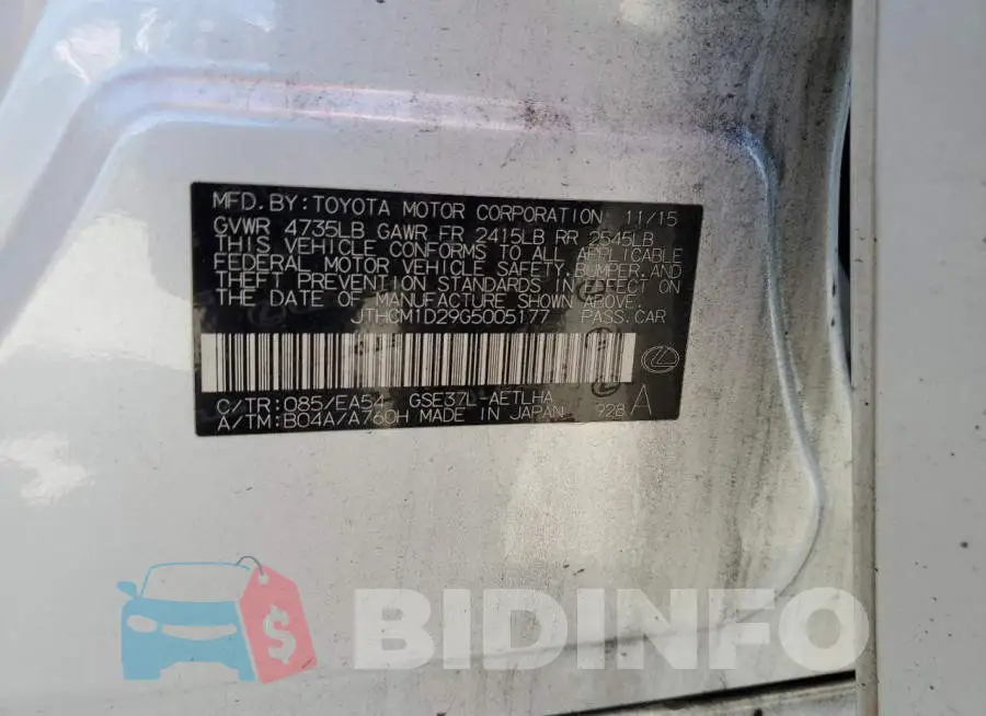 JTHCM1D29G5005177 Photo# 12