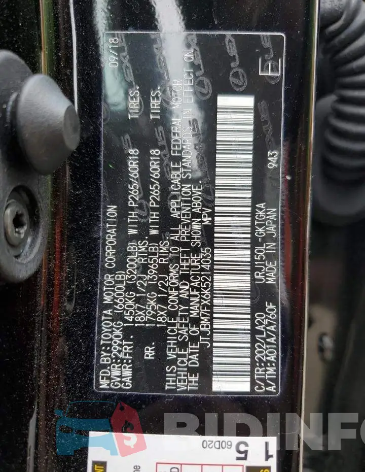 JTJBM7FX6K5214035 Photo# 13