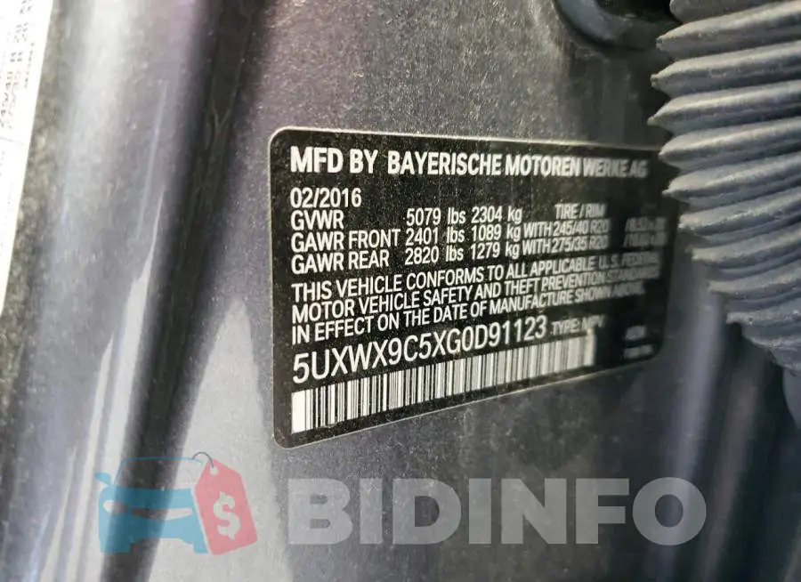 5UXWX9C5XG0D91123 Photo# 13
