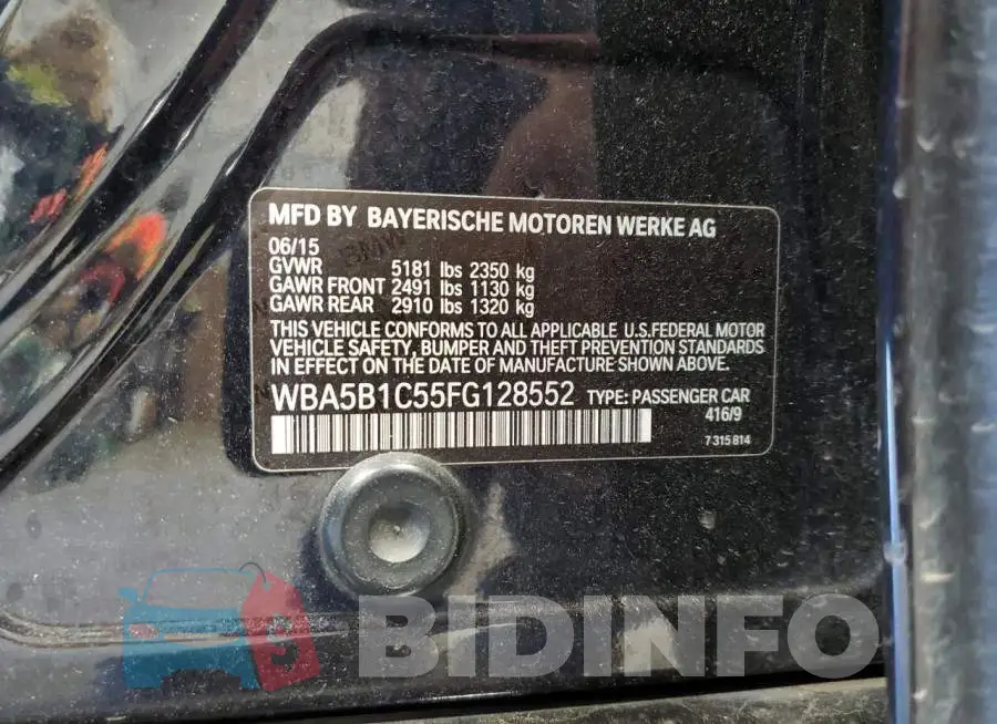 WBA5B1C55FG128552 Photo# 12