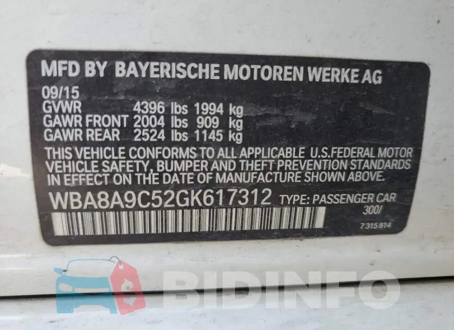 WBA8A9C52GK617312 Photo# 12