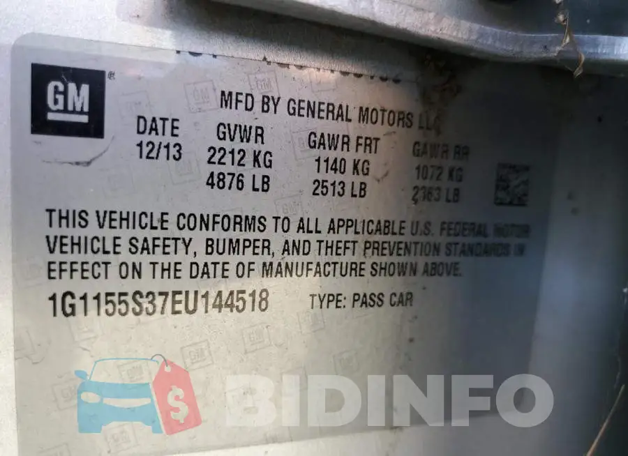 1G1155S37EU144518 Photo# 12