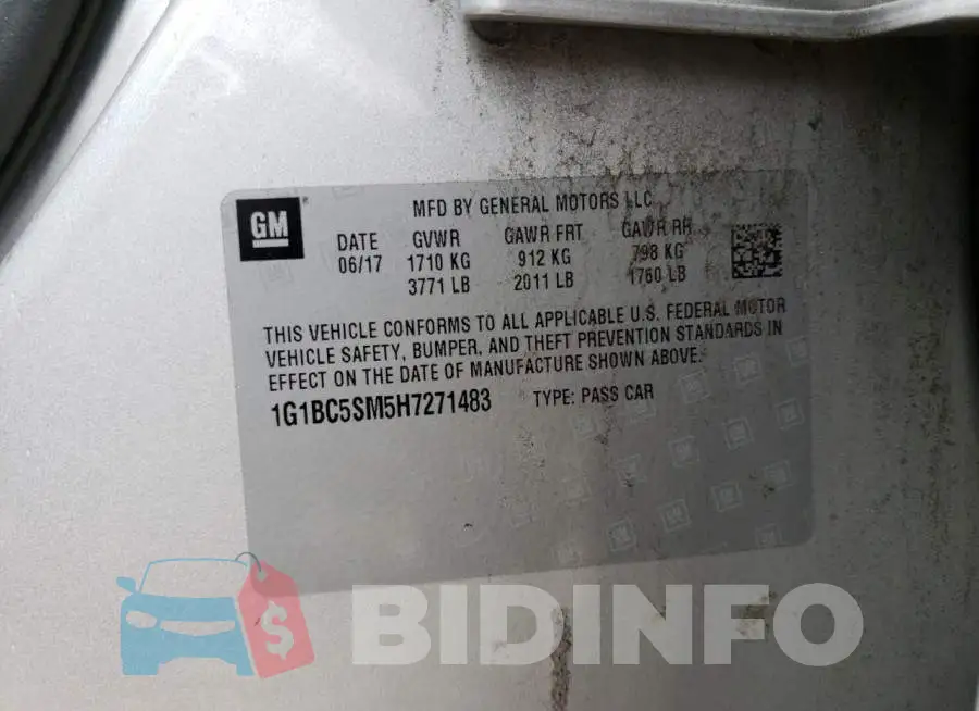 1G1BC5SM5H7271483 Photo# 12