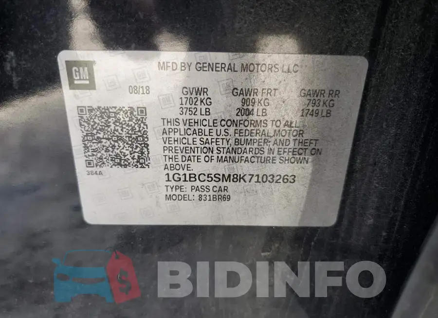 1G1BC5SM8K7103263 Photo# 13