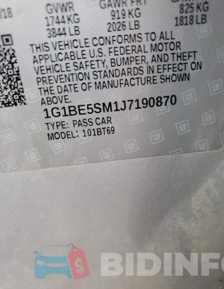 1G1BE5SM1J7190870 Photo# 13