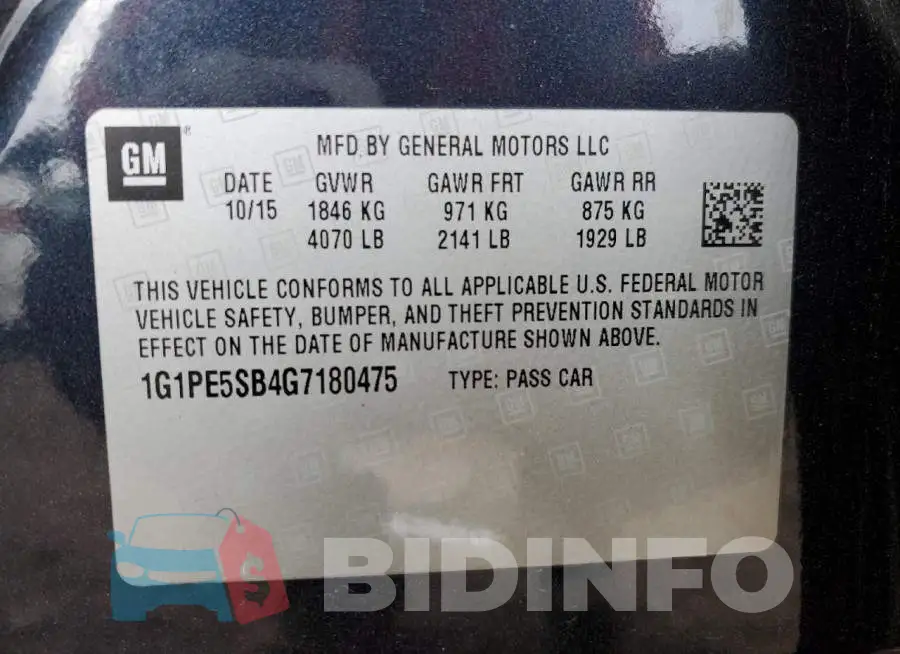 1G1PE5SB4G7180475 Photo# 10
