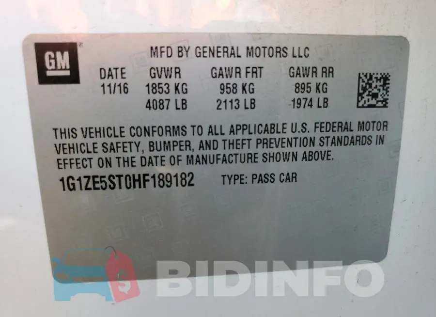 1G1ZE5ST0HF189182 Photo# 12