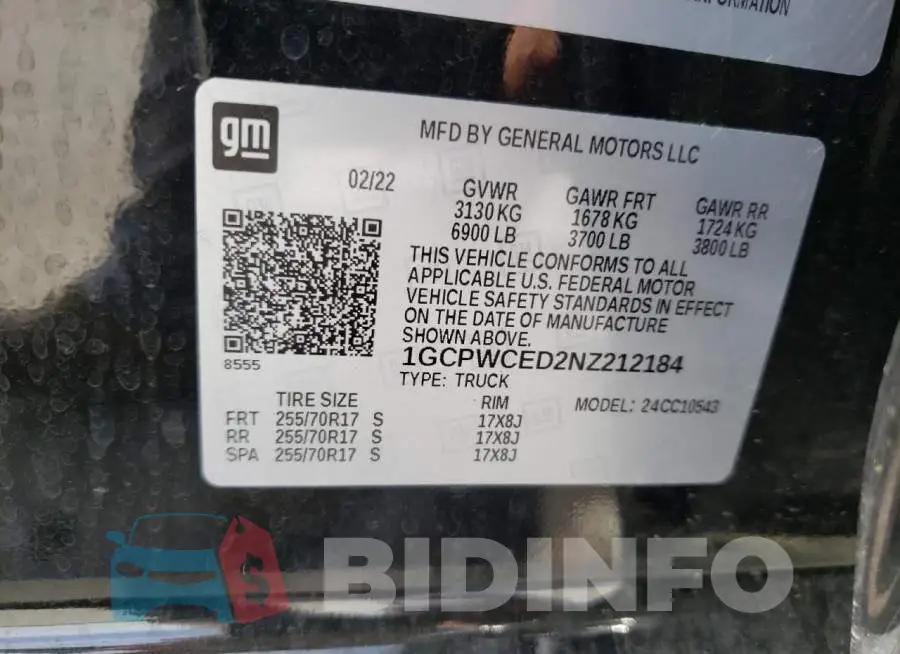 1GCPWCED2NZ212184 Photo# 12