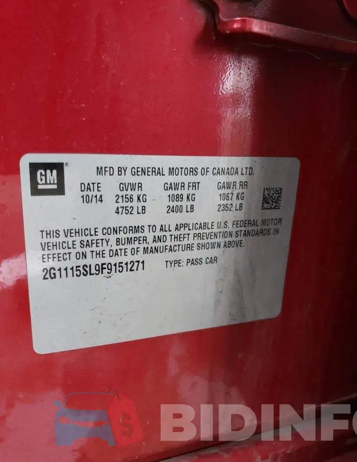 2G1115SL9F9151271 Photo# 12