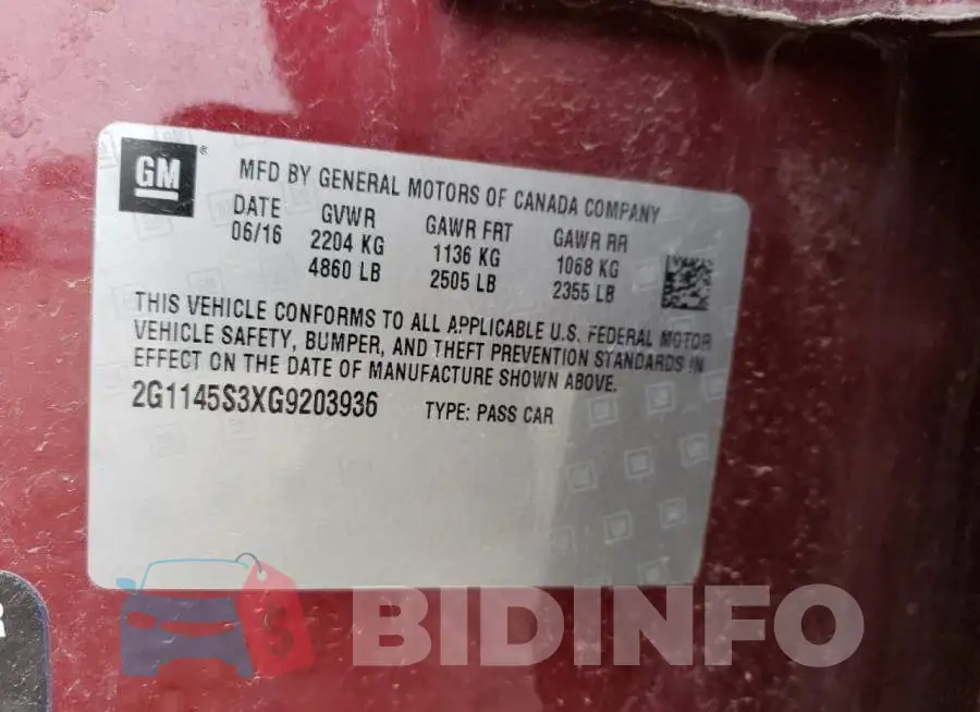 2G1145S3XG9203936 Photo# 13