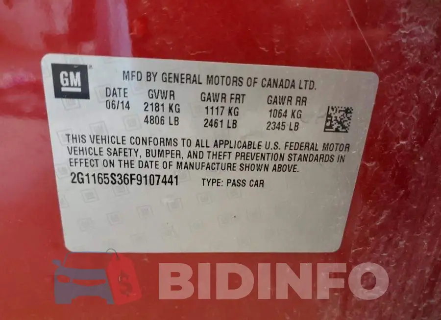 2G1165S36F9107441 Photo# 12