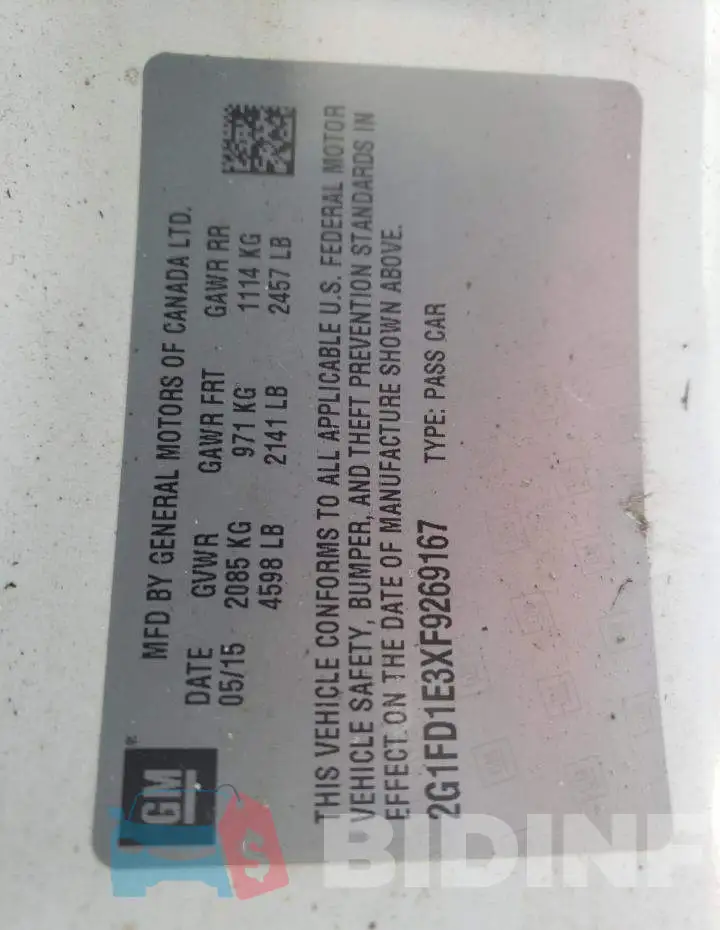 2G1FD1E3XF9269167 Photo# 13
