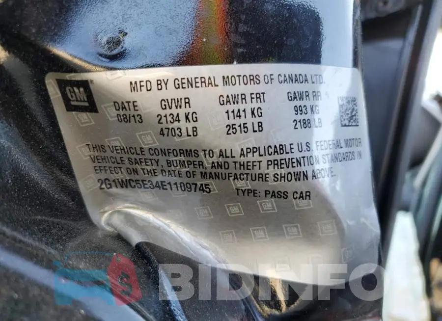 2G1WC5E34E1109745 Photo# 12