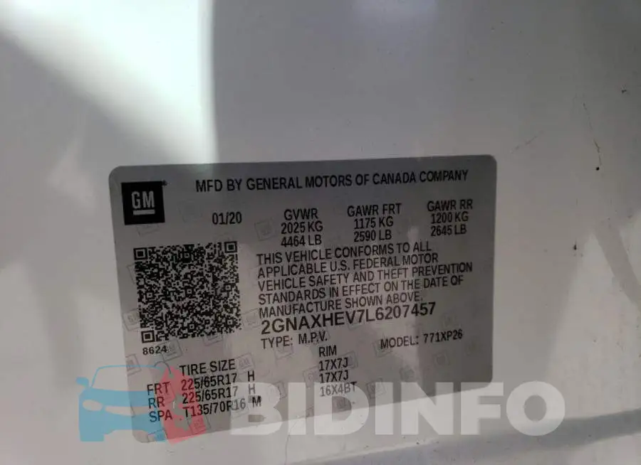 2GNAXHEV7L6207457 Photo# 12
