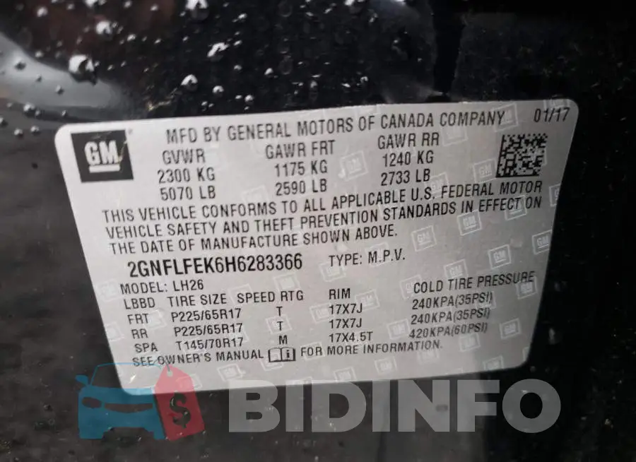 2GNFLFEK6H6283366 Photo# 13