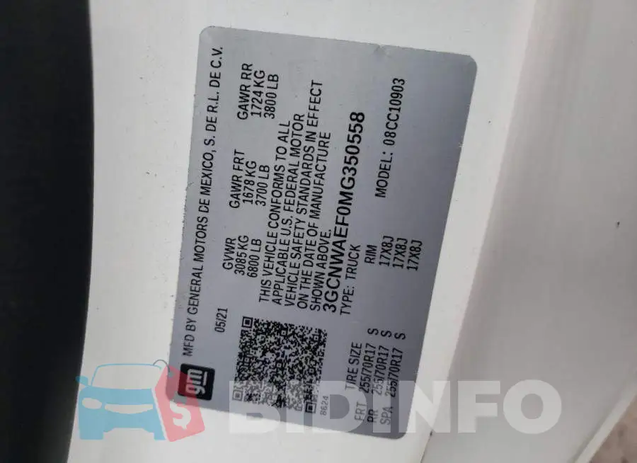 3GCNWAEF0MG350558 Photo# 13