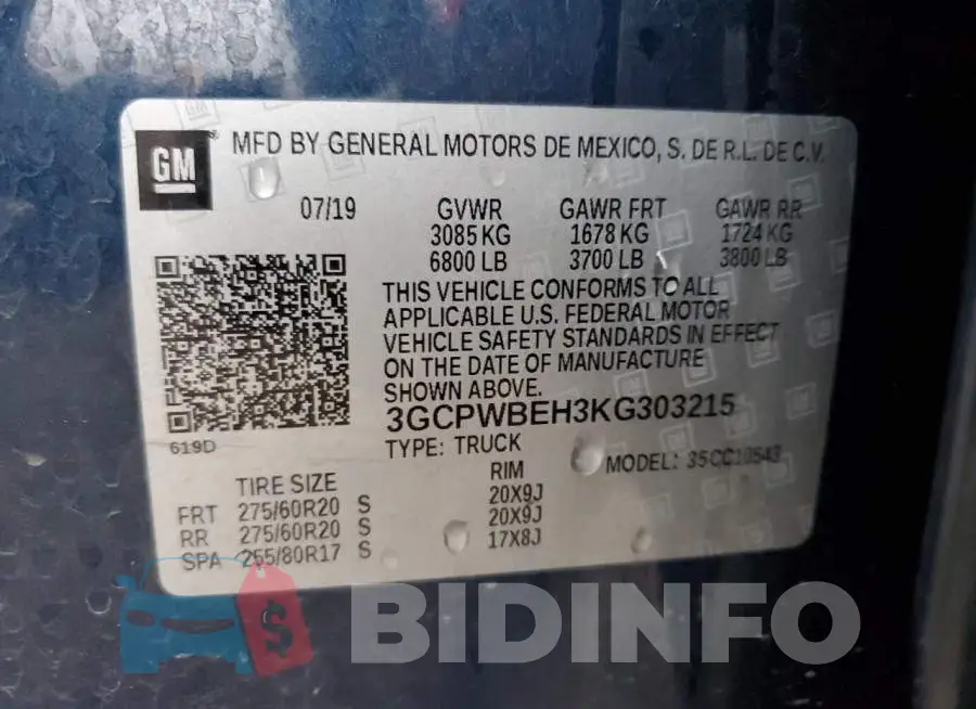 3GCPWBEH3KG303215 Photo# 12