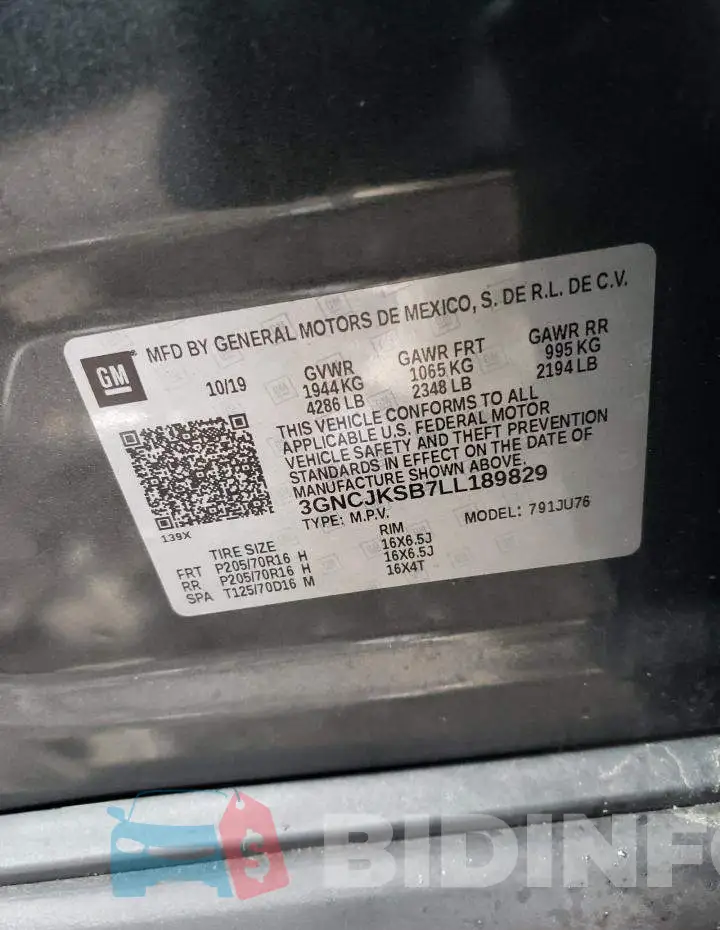 3GNCJKSB7LL189829 Photo# 12