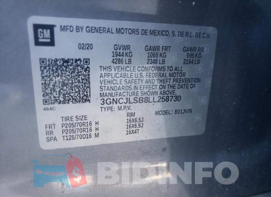 3GNCJLSB8LL258730 Photo# 12