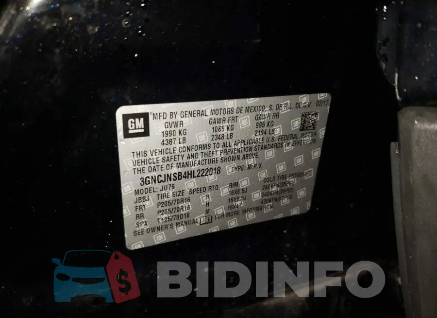 3GNCJNSB4HL222018 Photo# 13