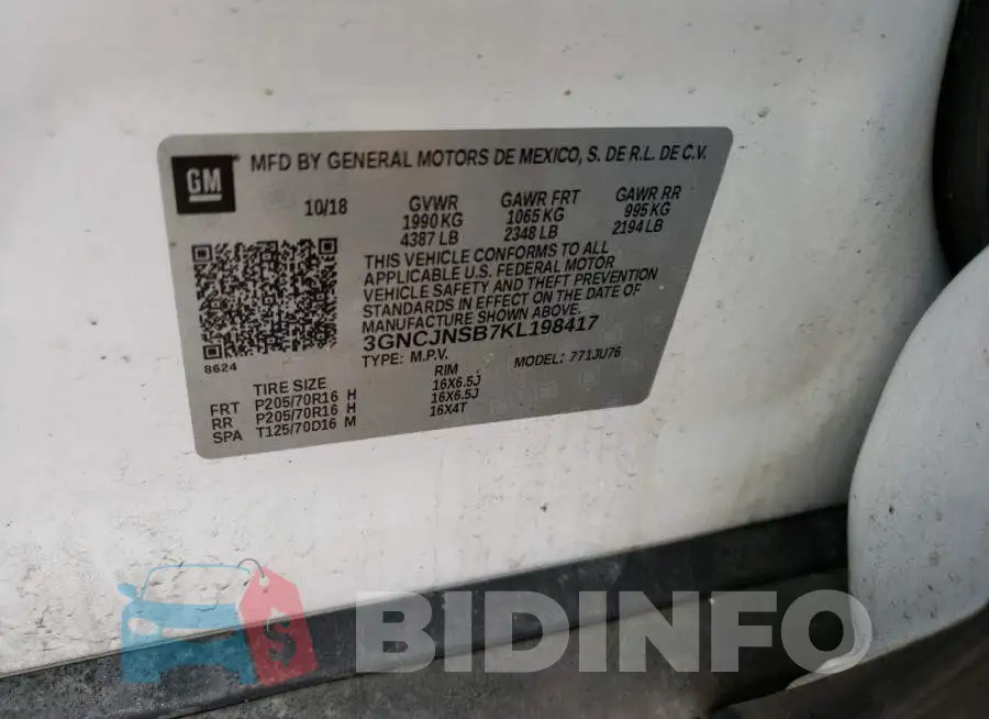 3GNCJNSB7KL198417 Photo# 13