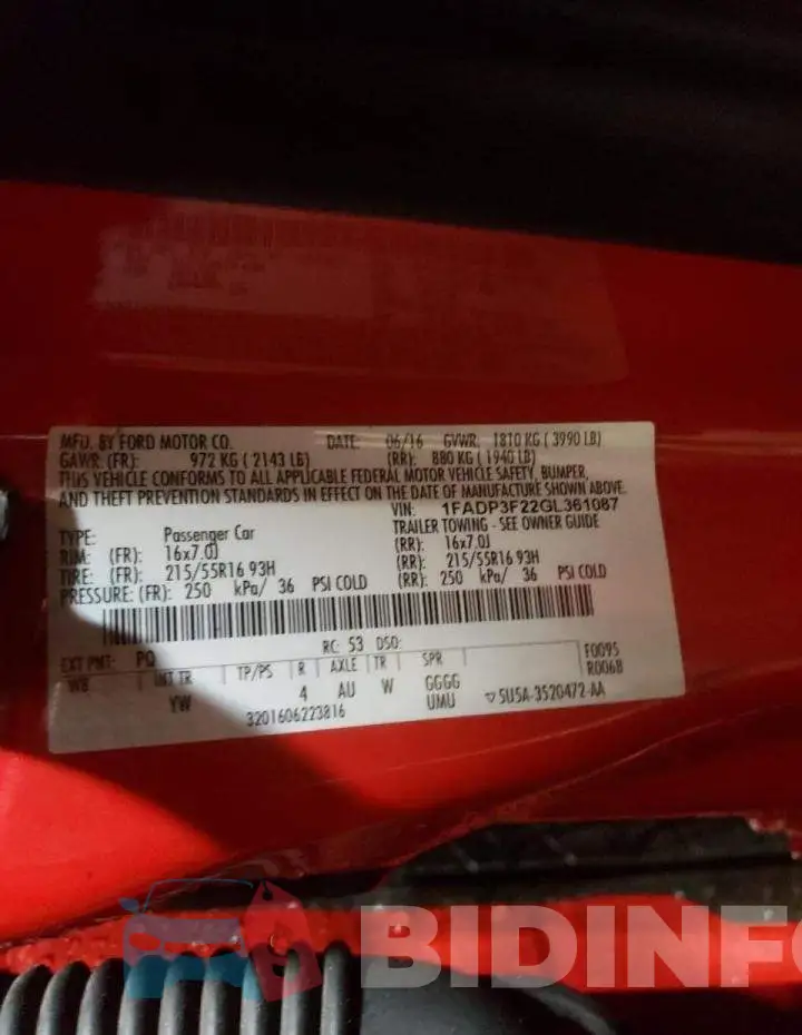 1FADP3F22GL361087 Photo# 12