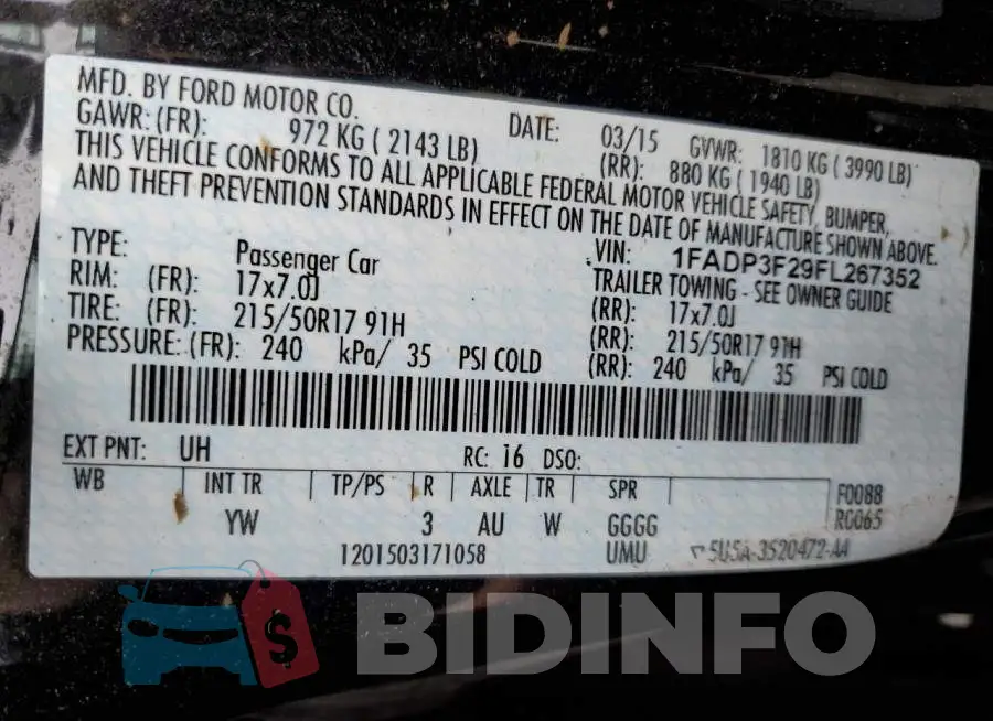 1FADP3F29FL267352 Photo# 12