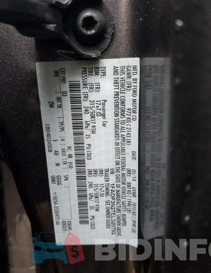 1FADP3N27EL320792 Photo# 13