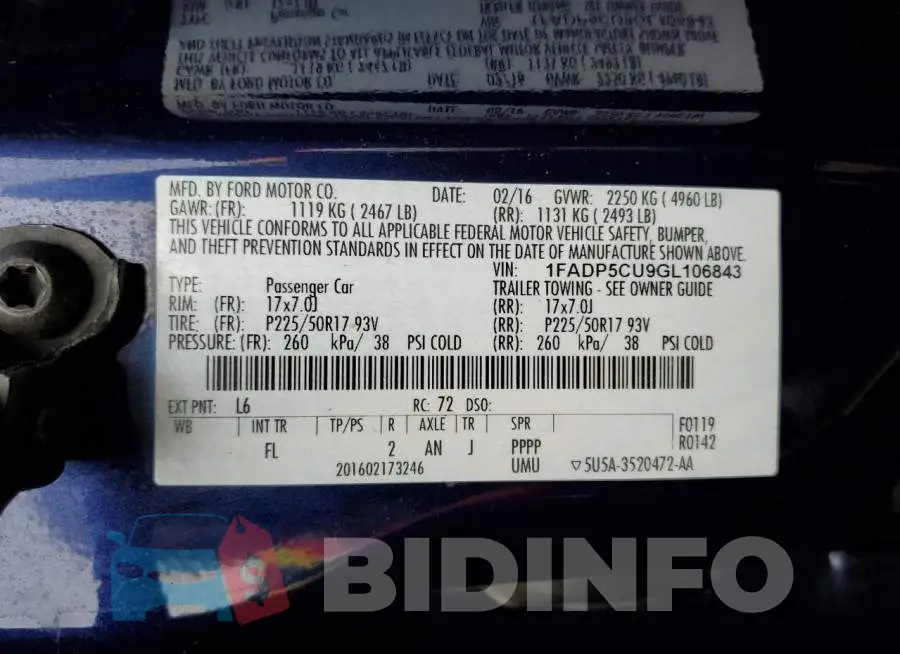 1FADP5CU9GL106843 Photo# 12