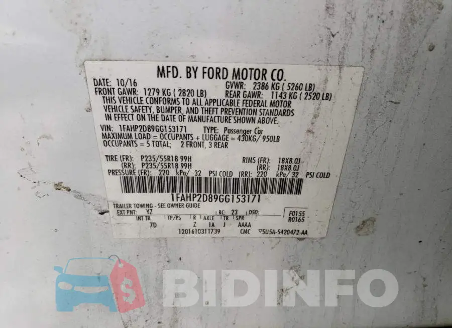 1FAHP2D89GG153171 Photo# 12