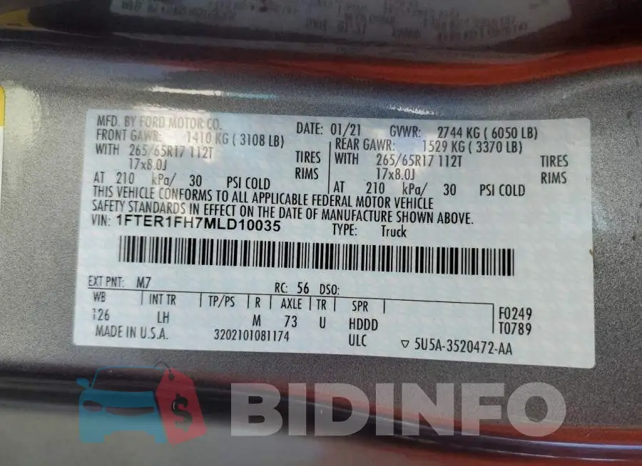 1FTER1FH7MLD10035 Photo# 12