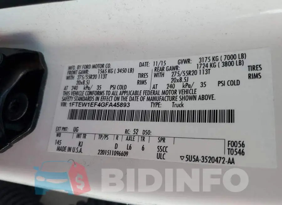 1FTEW1EF4GFA45893 Photo# 12