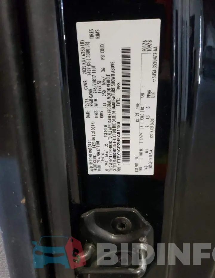 1FTEX1CP2HFA81186 Photo# 12