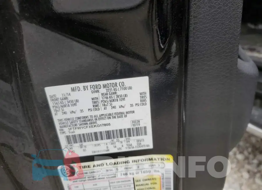 1FTFW1CFXEKG17805 Photo# 12