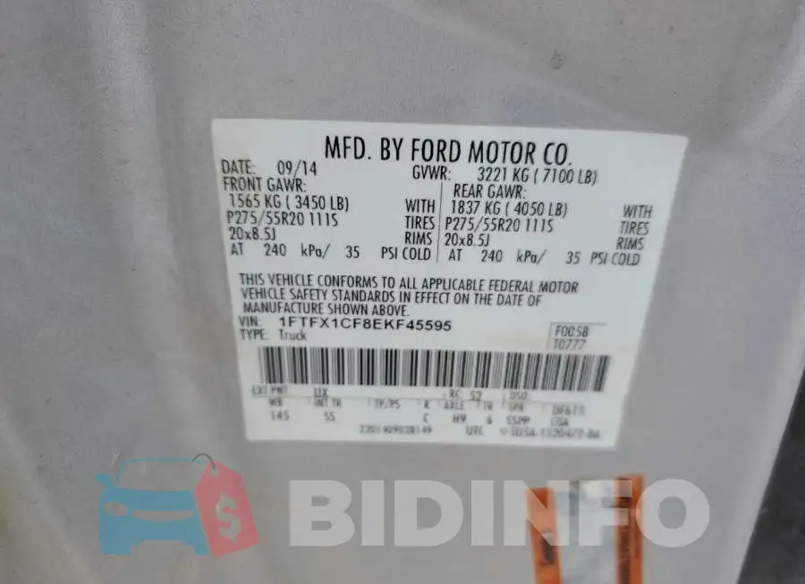 1FTFX1CF8EKF45595 Photo# 12