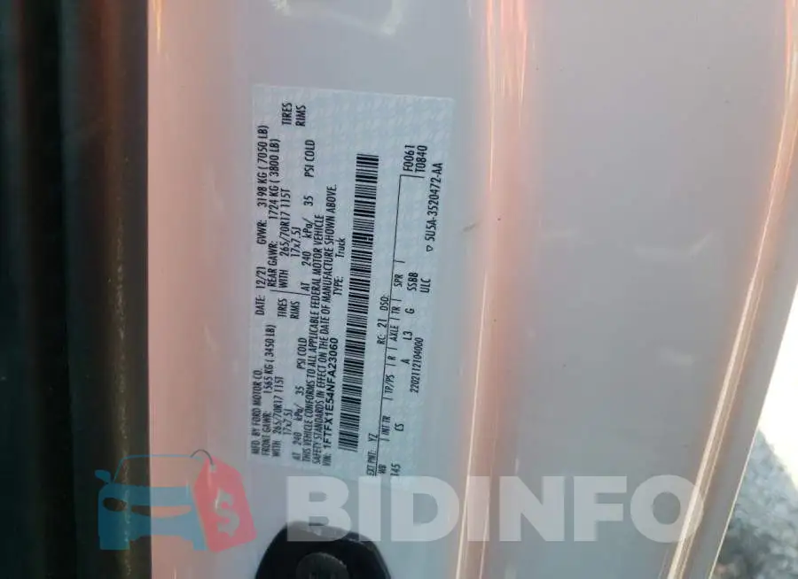 1FTFX1E54NFA23060 Photo# 13